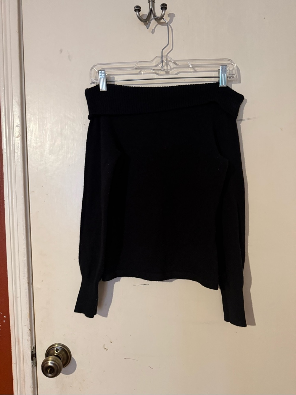 French Connection Black Off-Shoulder Knit Skirt